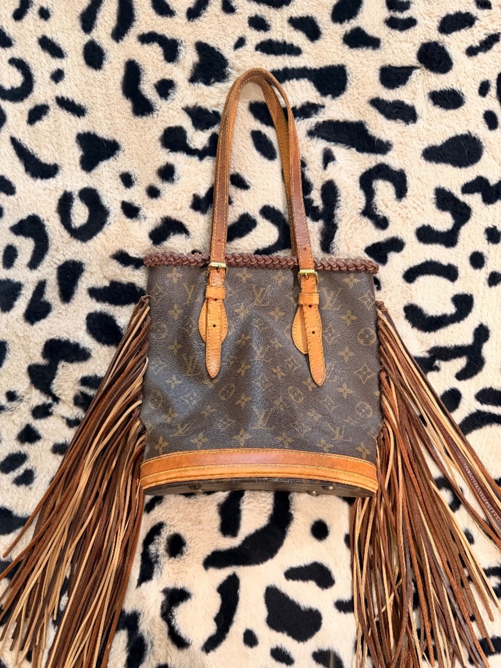 Vintage boho petit French tote bag